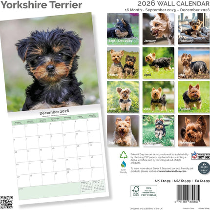 Baker & Bray Yorkshire Terrier Kalender 2026
