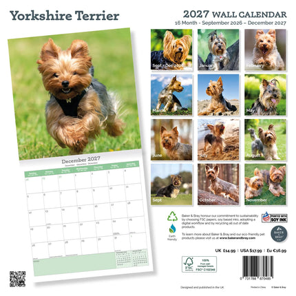 Baker & Bray Yorkshire Terrier Kalender 2026