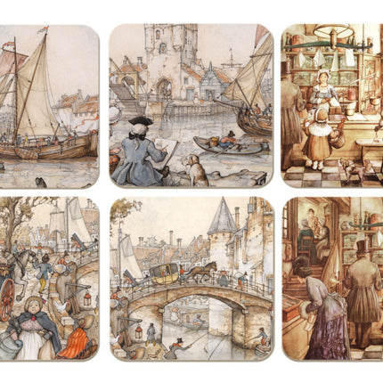 Bekking & Blitz Anton Pieck Onderzetters 6 stuks