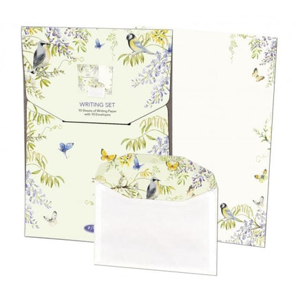 Bekking & Blitz Briefpapier met enveloppen: Vogels in blauweregen, Janneke Brinkman-Salentijn