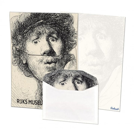Bekking & Blitz Briefpapier met enveloppen: Zelfportret, Rembrandt van Rijn, Collection Rijksmuseum Amsterdam