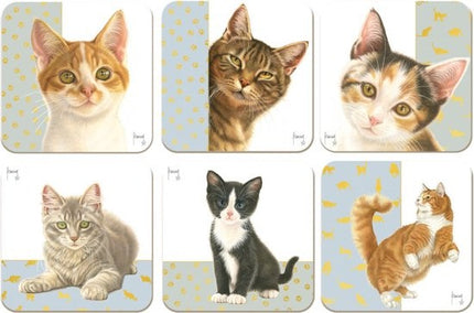 Bekking & Blitz Franciens Katten Onderzetters 6 stuks