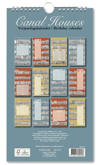 Bekking & Blitz Grachtenpandjes Verjaardagskalender