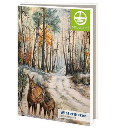 Bekking & Blitz Kaartenmapje 10 stuks met env - Winterdieren Natuurpunt