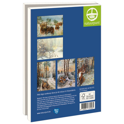 Bekking & Blitz Kaartenmapje 10 stuks met env - Winterdieren Natuurpunt
