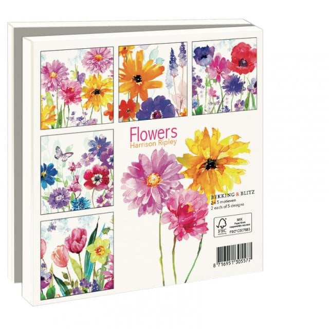 Bekking & Blitz Kaartenmapje 10 stuks met enveloppen – Flowers, Harrison Ripley, Advocate Art