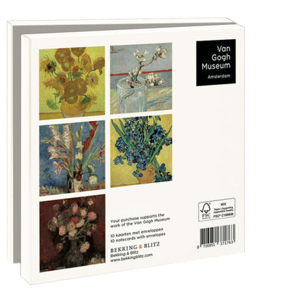 Bekking & Blitz Kaartenmapje 10 stuks met enveloppen – Flowers, Van Gogh Museum