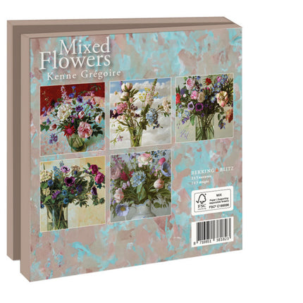 Bekking & Blitz Kaartenmapje 10 stuks met enveloppen – Mixed Flowers, Kenne Grégoire