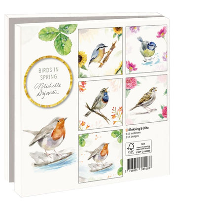 Bekking & Blitz Kaartenmapje Birds in spring, Michelle Dujardin 10 Stuks