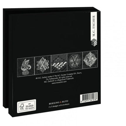 Bekking & Blitz Kaartenmapje Black & White, M.C. Escher, 10 Stuks met Enveloppen
