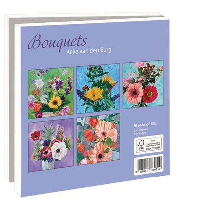 Bekking & Blitz Kaartenmapje Bouquets, Anke van den Burg 10 Stuks