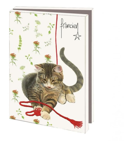 Bekking & Blitz Kaartenmapje Franciens Katten, 10 Stuks met Enveloppen Rode Draad
