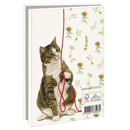 Bekking & Blitz Kaartenmapje Franciens Katten, 10 Stuks met Enveloppen Rode Draad