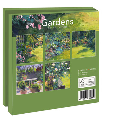 Bekking & Blitz Kaartenmapje Gardens, Piet van de Hoef 10 Stuks