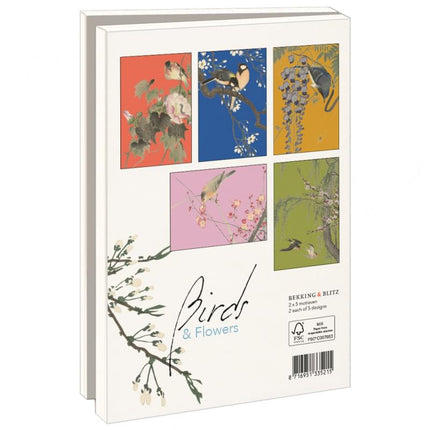 Bekking & Blitz Kaartenmapje Groot: Birds & Flowers, Collection Rijksmuseum Amsterdam