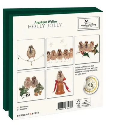 Bekking & Blitz Kaartenmapje Holly Jolly, Angelique Weijers 10 Stuks met Enveloppen