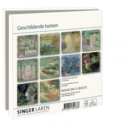 Bekking & Blitz Kaartenmapje met env, vierkant: Geschilderde tuinen, Singer Laren