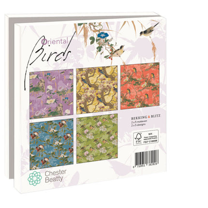 Bekking & Blitz Kaartenmapje Oriental Birds, Chester Beatty 10 Stuks