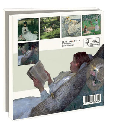 Bekking & Blitz Kaartenmapje Reading in Art 10 Stuks
