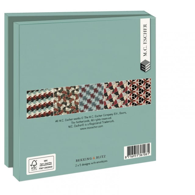 Bekking & Blitz Kaartenmapje Regular Division, M.C. Escher, 10 Stuks met Enveloppen