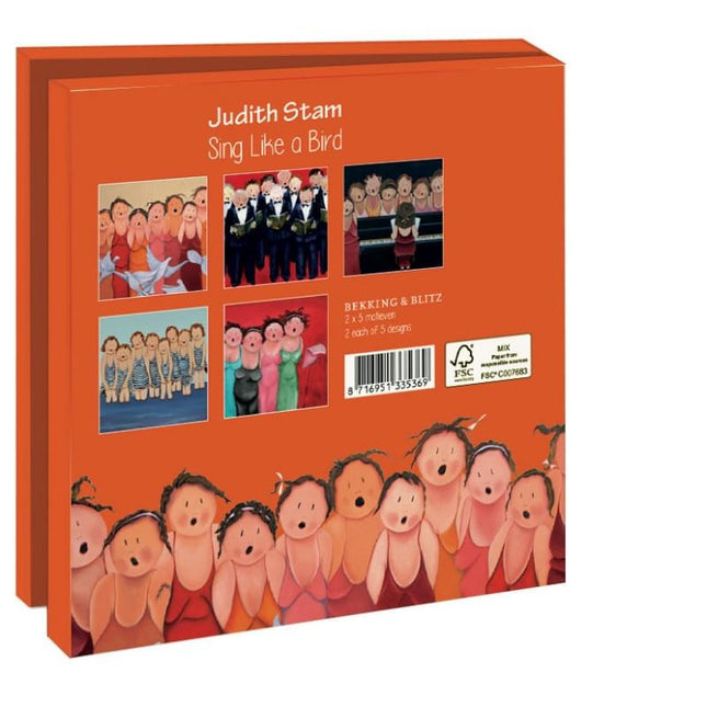 Bekking & Blitz Kaartenmapje Sing, Judith Stam 10 Stuks met Enveloppen