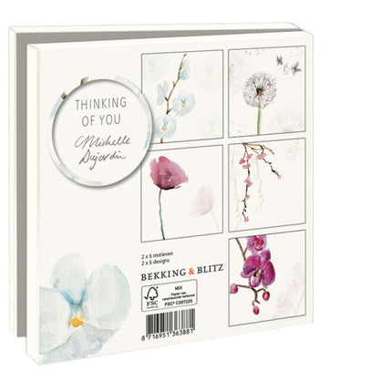 Bekking & Blitz Kaartenmapje Thinking of you Michelle Dujardin 10 stuks