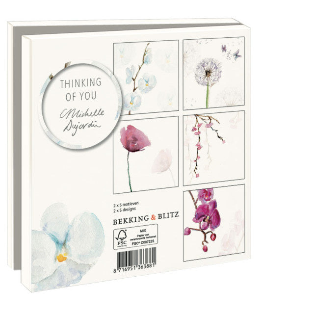 Bekking & Blitz Kaartenmapje Thinking of you Michelle Dujardin 10 stuks