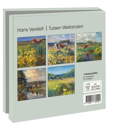 Bekking & Blitz Kaartenmapje Tussen weilanden, Hans Versfelt 10 Stuks met Enveloppen