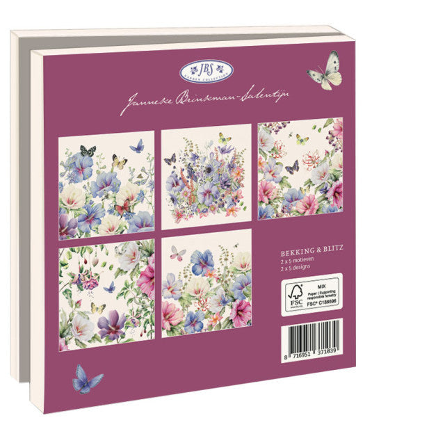 Bekking & Blitz Kaartenmapje Vierkant: Hibiscus, Janneke Brinkman-Salentijn