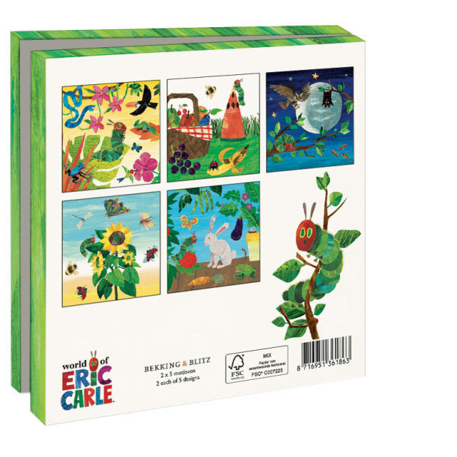 Bekking & Blitz Kaartenmapje Vierkant: The very hungry caterpillar, Eric Carle