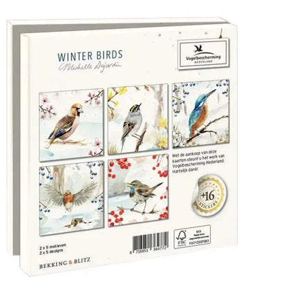Bekking & Blitz Kaartenmapje Winter Birds, Michelle Dujardin 10 Stuks met Enveloppen