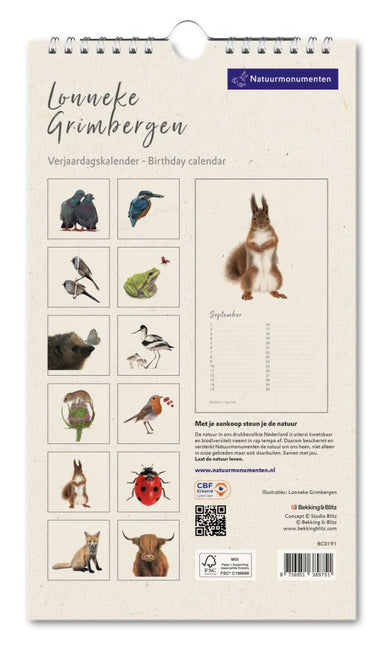 Bekking & Blitz Natuurmomenten Verjaardagskalender Lonneke Grimbergen