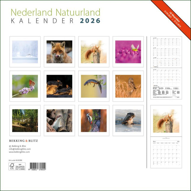 Bekking & Blitz Nederland Natuurland Kalender 2026