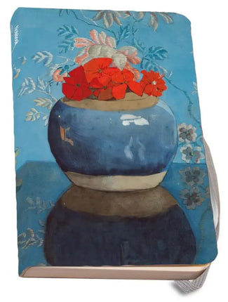 Bekking & Blitz Notitieboek A6, zachte kaft: Rode geraniums in blauwe pot, Voerman, de Fundatie