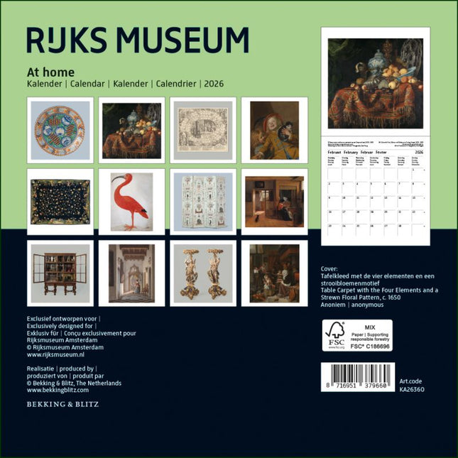 Bekking & Blitz Rijksmuseum Mini Kalender 2026