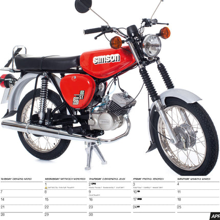 Blaustein Simson Scooter A3 Kalender 2026