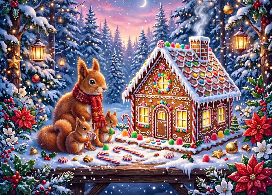 bluebird A Gourmet Christmas for the Squirrels Puzzel 500 stukjes