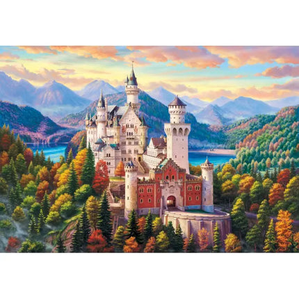 bluebird Castle in the Mountains Puzzel 1000 Stukjes