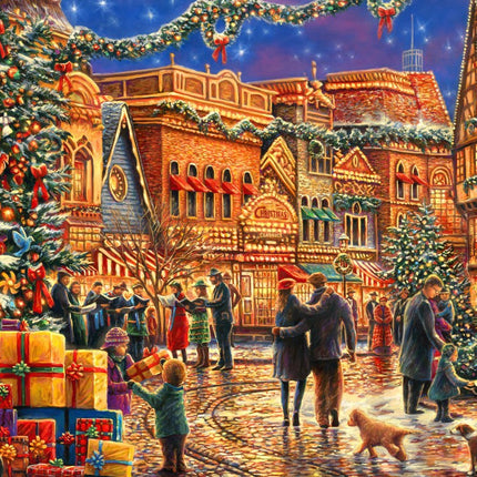 bluebird Christmas at the Town Square Puzzel 1000 stukjes