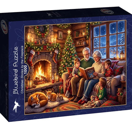 bluebird Christmas Stories by the Fireplace Puzzel 1000 Stukjes