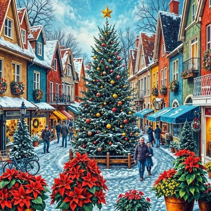 bluebird Christmas Town Square Shopping Puzzel 1000 stukjes