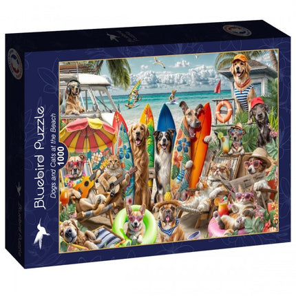 bluebird Dogs and Cats at the Beach Puzzel 1000 stukjes