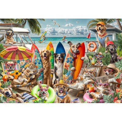 bluebird Dogs and Cats at the Beach Puzzel 1000 stukjes