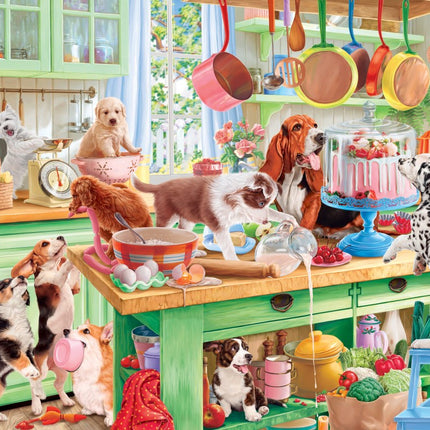 bluebird Dogs in the Kitchen Puzzel 1000 Stukjes
