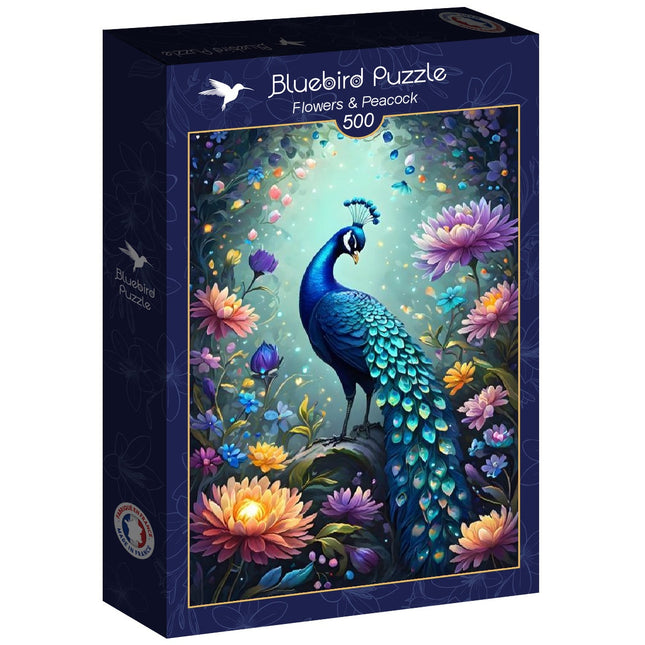 bluebird Flowers & Peacock Puzzel 500 stukjes