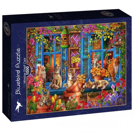 bluebird Window Shelf Cats Puzzel 1000 stukjes