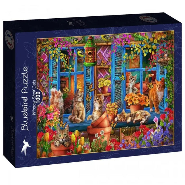 bluebird Window Shelf Cats Puzzel 1000 stukjes