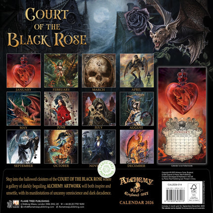 Browntrout Alchemy Court of the Black Rose Kalender 2026