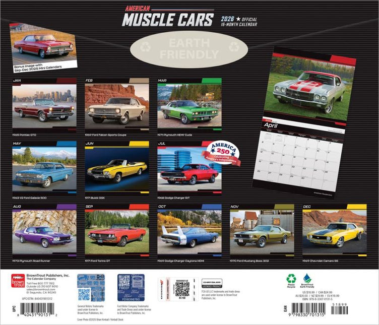Browntrout American Muscle Cars Kalender 2026 Deluxe