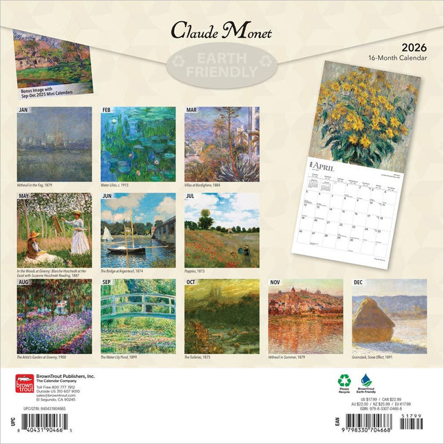 Browntrout Claude Monet Kalender 2026